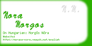 nora morgos business card